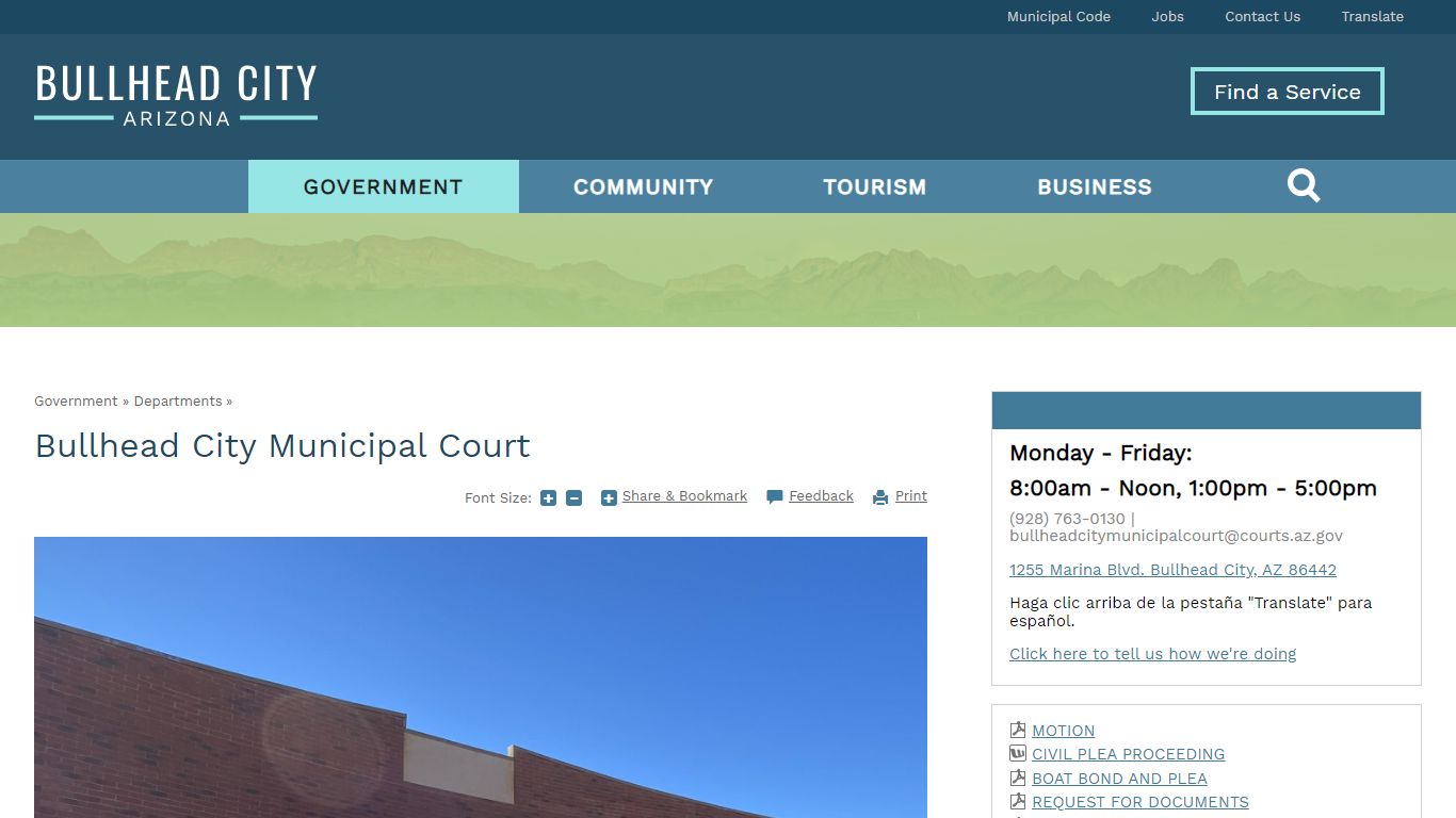 Bullhead City Municipal Court | Bullhead City, AZ